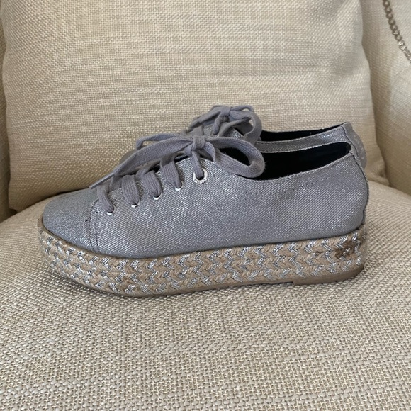 Circus by Sam Edelman Womens Silver Tie Platform w Hemp & Silver Platform / 7M - Picture 12 of 13
